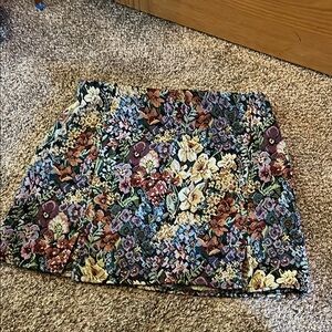 SHEIN Pink and Green Embellished Mini Pencil Skirt